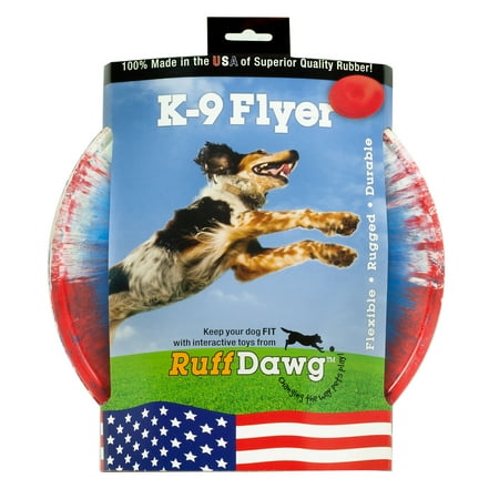 UPC: 0696486329935 | Ruff Dawg K9 Flyer Rubber Indestructible Retrieving Dog Toy  Color Varies