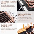 thumbnail image 2 of BRIAN & DANY Aluminum Dish Drying Rack Dish Racks for Kitchen Counter Dish Drainer with Removable Cutlery Holder & Cup Holder Unique 360 Swivel Spout Drainboard 16.5"" L x 11.8"" W Golden, 2 of 5