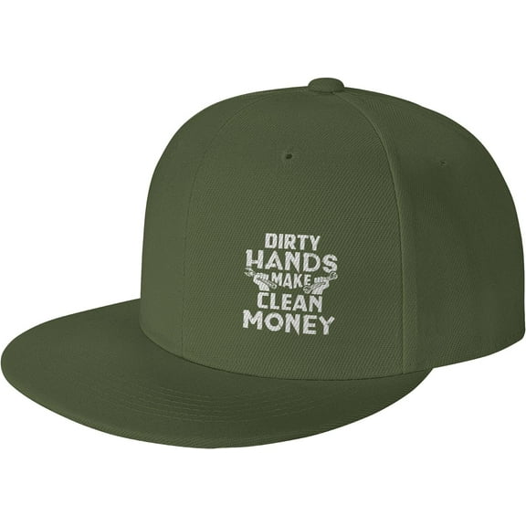 Dirty Hands Make Clean Moneys Hat Adjustable Flat Bill Hat Baseball Cap for Men Women