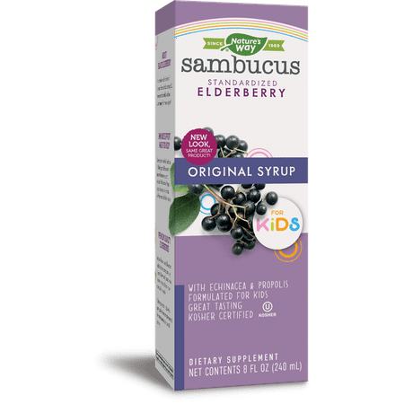 Natures Way Sambucus Standardized Elderberry Syrup for Kids Berry Flavor 8