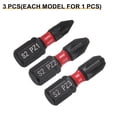 thumbnail image 3 of Uxcell 3pcs PZ1/PZ2/PZ3 Pozi Bit de destornillador 1/4" Hex Shank 25mm/1" Longitud Magnética Phillips Slotted Hex Bits S2 Acero Bit de destornillador Grado industrial Bits de taladro eléctrico, 3 of 7