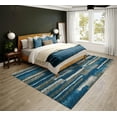 thumbnail image 2 of Bravado Indoor/Outdoor Blue Modern Color Block 3' x 5' Non-Skid Area Rug, 2 of 8