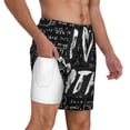 thumbnail image 2 of Sigee I love Math Print Mens Swim Trunks with Compression Liner Quick Dry Swim Stretch Beach Shorts with Pockets,S-3XL, 2 of 7