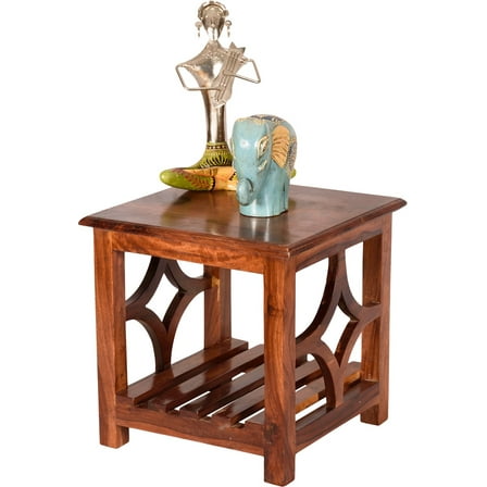 Star desgin end table with one shelf