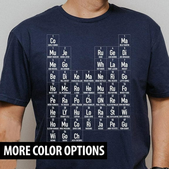 Yankees Legends T-Shirt: Periodic Table of Baseball Greats