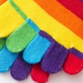 thumbnail image 4 of Breathable Full Finger Toe Socks Middle Socks Athletic Toe Separated Socks Colorful Rainbow Striped Socks for Women, 4 of 9