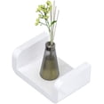 thumbnail image 1 of Estantes de baño de plástico blanco para montaje en pared, estantes de pared flotantes en forma de U con ventosa, suministros de ducha (pequeños), 1 of 5