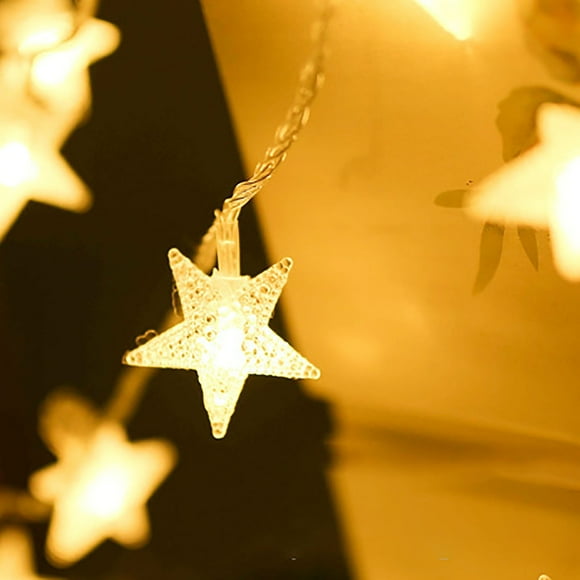 Star String Lights, 118in 30 LED Fairy Christmas Lights Battery Operated Indoor&Outdoor Twinkle Lights Bedroom Decor for Party Wedding Xmas Tree