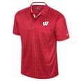thumbnail image 2 of Men's Colosseum Red Wisconsin Badgers Sublimated Golf Polo, 2 of 3