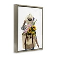 thumbnail image 4 of Stupell Industries Woman Carrying Floral Backpack Botanical & Floral Painting Brown Floater Framed Canvas Art Print Wall Art, 17 x 21, 4 of 9