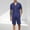 Navy, variant on MTBLYS Men's Sleepwear Casual Solid Color Comfortable Lounge Sets Leisure Loose Fit V-Neck Short Sleeve Pajama Sets with Shorts Mens Summer Pajamas Set