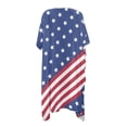 thumbnail image 2 of HELLHERO Short Sleeve Bathing Suit Cover Up for Beach Polyester Breathable Long Kimono Swimsuit Cover Up American Stars Stripes, 2 of 6