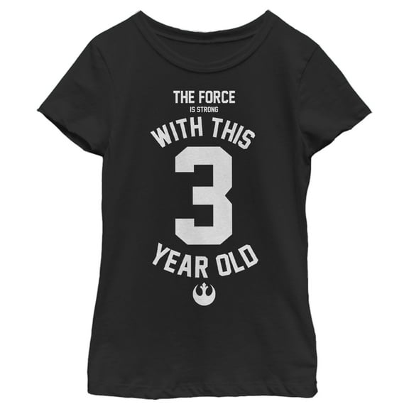 Girl's Star Wars Force Is Strong With This Year Old Rebel Logo  Graphic Tee Black Medium