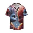thumbnail image 3 of Goofa Cute Red And White Elf Printed Men's Casual Short-sleeved Shirt,Lightweight Breathable Button-down,Summer Casual men's top,Versatile Fashion shirt-3X-Large, 3 of 7