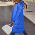 thumbnail image 2 of Vedolay Warm Winter Coats for Women Long Sleeve Casual Zipper Hooded Coat Blouse Jacket for Fall Blue,L, 2 of 5