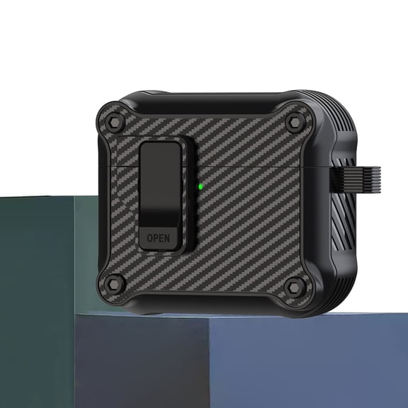 Allytechgroup for Apple Airpods 4 Case with Keychain, [Support Wireless Charging] Military Protective Case with Lanyard for Airpods 4th Generation, Black