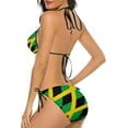 thumbnail image 3 of NICKSUN Women's Jamaica Flag Print Bikini Set, 2 Piece Swimsuits String Halter Triangle Bathing Suits, 3 of 6