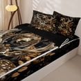 thumbnail image 3 of Castle Fairy Teens Vintage Autumn Bear Deer Zipper Twin Comforter Sets with Fitted Sheet and 2 Pillowcases,Autumn Tree Leaves Zipper Bedding Set,Brown Orange Black,Black Reversible,4-Piece, 3 of 6