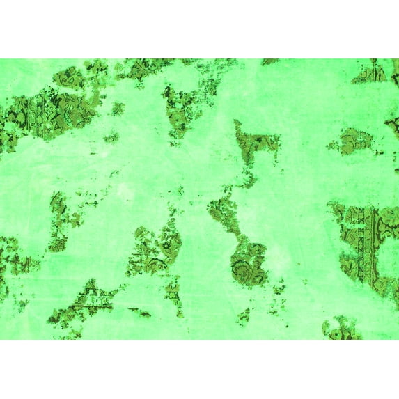 Ahgly Company Indoor Rectangle Abstract Green Modern Area Rugs, 8' x 10'