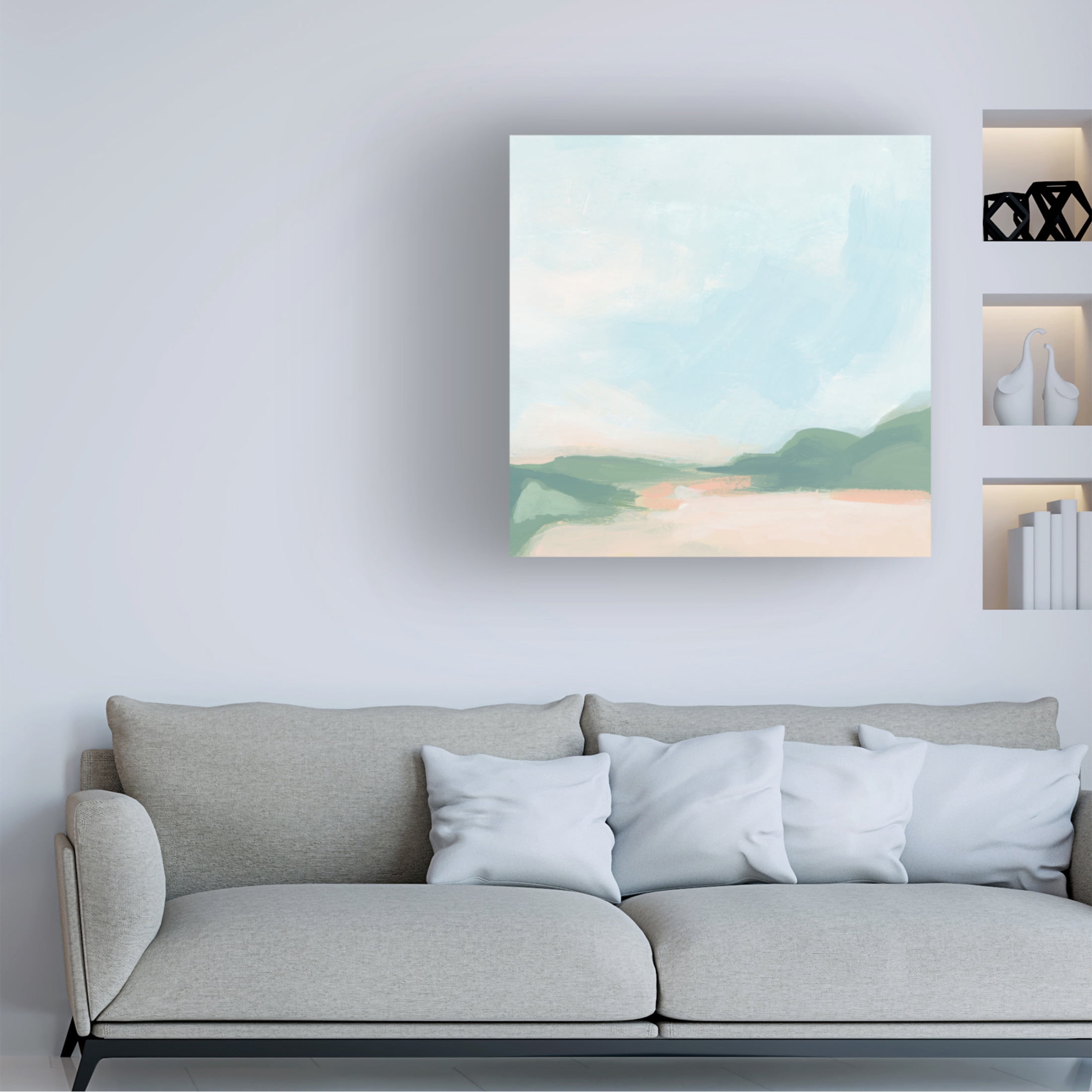 Canvas Wall Art - June Erica Vess 'Sandbar Cameo I' Wall Art for Living Room, Bedroom, or Office Décor by Trademark Fine Art - 24 x 24 Inches