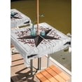 thumbnail image 2 of Outdoor Tablecloths with Umbrella Hole & Zipper, Texas Star Retro 60x60 Inch Square Tablecloths, Vintage Brown Red Berry Wooden Waterproof Table Cloth, Patio/Pool/Picnic Table Covers, 2 of 8