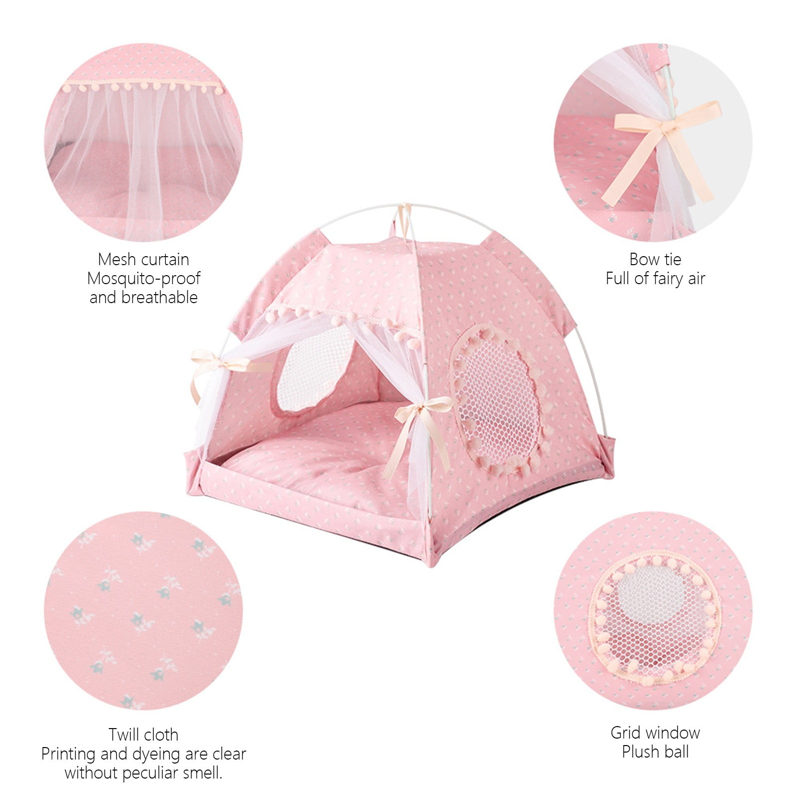 Specollect Clearance 1Pcs Semi-Enclosed Breathable Washable Pet Puppy Kennel Dog Cat Folding Indoor Outdoor House Bed Tent