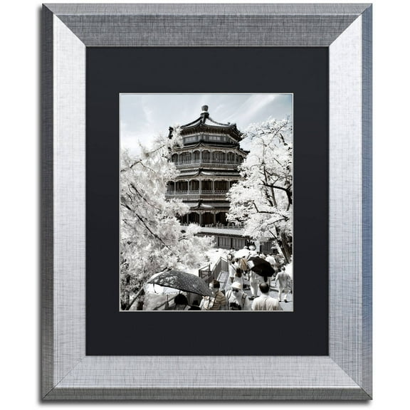 Trademark Fine Art "White Temple" Canvas Art by Philippe Hugonnard, Black Matte, Silver Frame