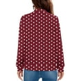 thumbnail image 6 of Bomber Jacket Women Sevevn Women's Bomber Jacket Casual Polka Dot Print Long Sleeve Pocket Zipper Sweatshirts Coat, 6 of 6