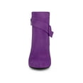 thumbnail image 2 of Women's Round Toe Block Heel Boots Ankle Booties Purple US 9, 2 of 8