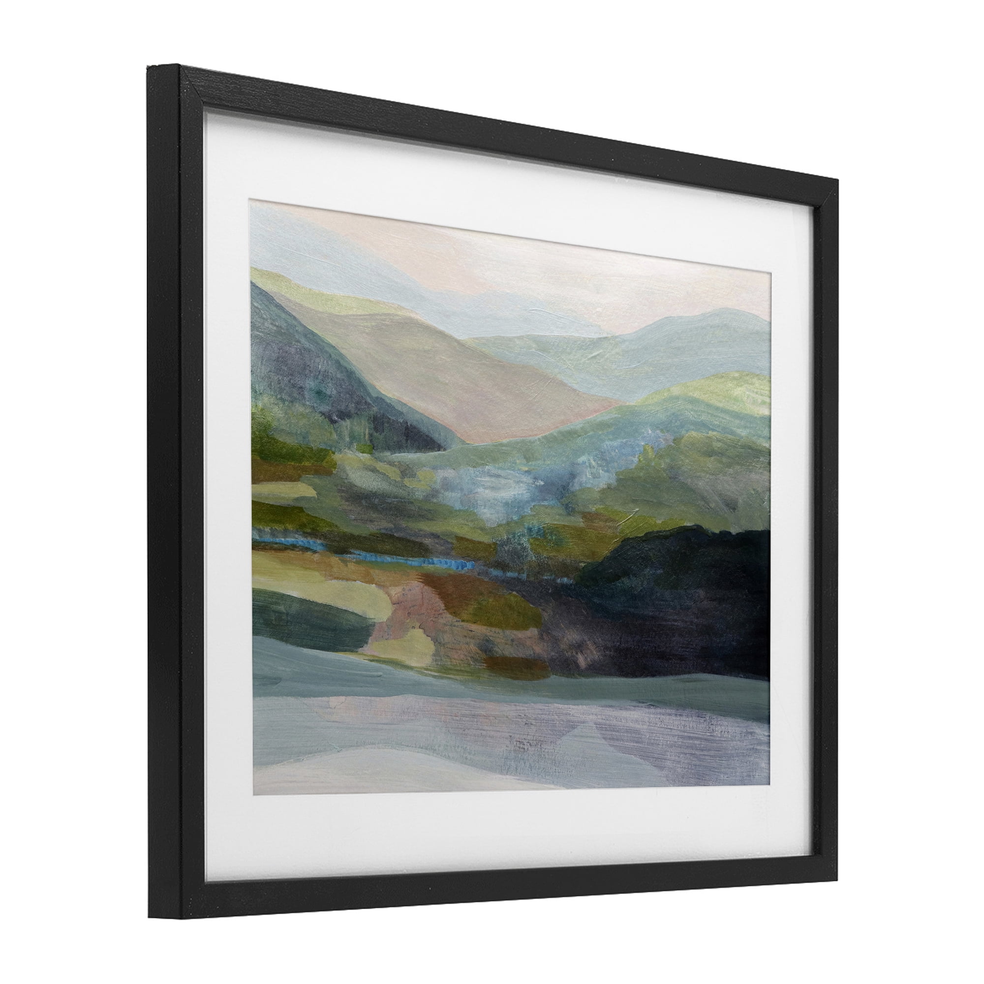 Stupell Industries Misty Morning Mountain Gradient Black Framed Print Under Glass, design by Farren Lee