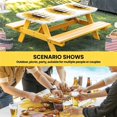 thumbnail image 6 of Yellow Sunflower Table Cloths for 4 Foot Rectangle Tables, Floral Rustic White Quotes Patio Waterproof Elastic Fitted Tablecloths, Washable Rectangular Table Cover for Camping, 6 of 8