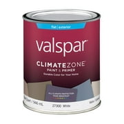 Valspar 44-27300 QT Brand 1 Quart Flat White Climate Zone Exterior Latex House Paint 44-2730