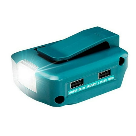 

14.4V/18V 200LM LED Light - Battery Dual USB Battery Converter for Battery Outdoor Flashlight Accessories