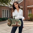 thumbnail image 2 of Dwellin Large Quilted Duffle Bag for Women Floral Print Barrel Overnight Weekender Handbag Travel Holiday Top Handle Satchel D-B 18*9*9", 2 of 7