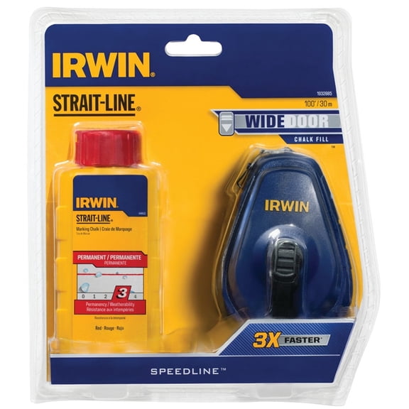 Irwin 1932885 100' ABS STRAIT-LINE® Speedline? Reel & Red Chalk Combo