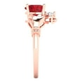 thumbnail image 3 of 1.06 ct Brilliant Heart Cut VVS1 Ruby 14k Rose Solid Gold Solitaire Claddagh Wedding Bridal Anniversary Engagement Ring size 4, 3 of 7