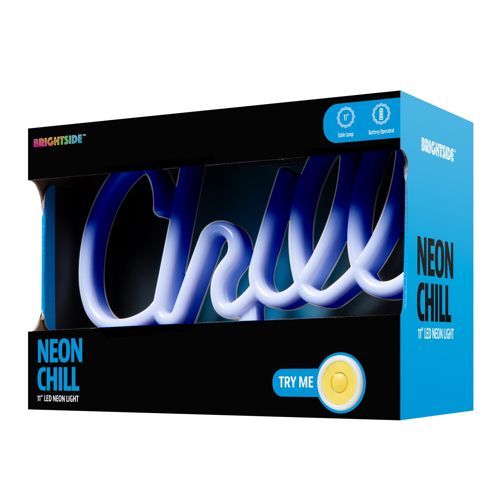 BrightSide 7” Chill LED Neon Table Light, Blue, Battery-Powered