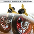 thumbnail image 2 of Unique Bargains 0.59" Motorcycle Slider Frame Aluminum Alloy Plastic Wheel Fairing Protection Crash Pad Protector Guard 2.99" 2.05"  Gold Tone 2 Pcs, 2 of 7