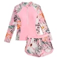 thumbnail image 2 of ATOGUTA Swim Suits for Teens Girls Long Sleeve Rash Guard Set Tankini Bathing Suits Summer Kids Swimwear Size 7-14, Pink, 2 of 6