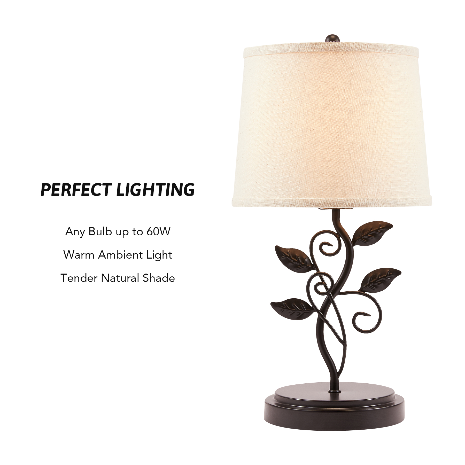 19" Desk Lamp for Home Office Rustic Bedside Lamp Living Room Table Lamp