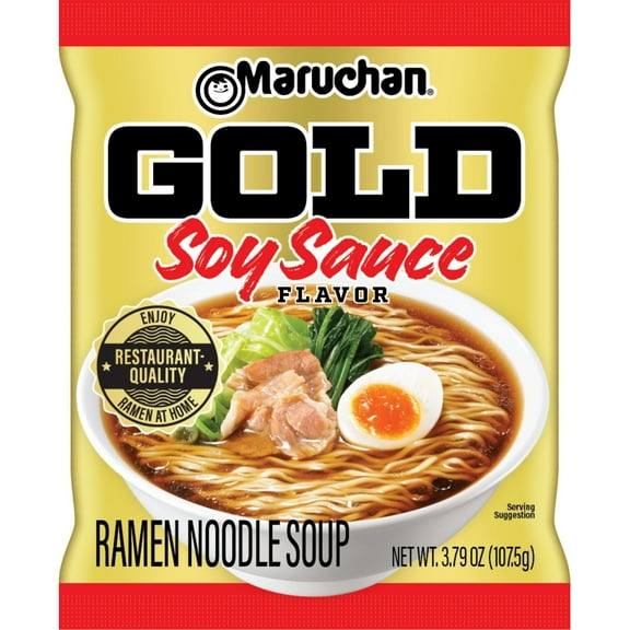 Maruchan GOLD Ramen Noodle Soup, Soy Sauce Flavor Instant Noodles, 3.79 oz