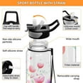 thumbnail image 4 of Flowers Pink Floral 32oz Water Bottles with Straw Tritan Leakproof Sports Bottle BPA Free Clear for Fitness Gym Swimming Cycling, 4 of 7