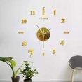 thumbnail image 3 of "Large Frameless DIY Wall Clock Mirror Sticker - 12-Hour Stainless Steel Silent Clock, Self-Adhesive Home Office Decor for Walls, Doors, Tiles, 100cm Diameter, Includes EVA Foam Letters & Numbers", 3 of 9
