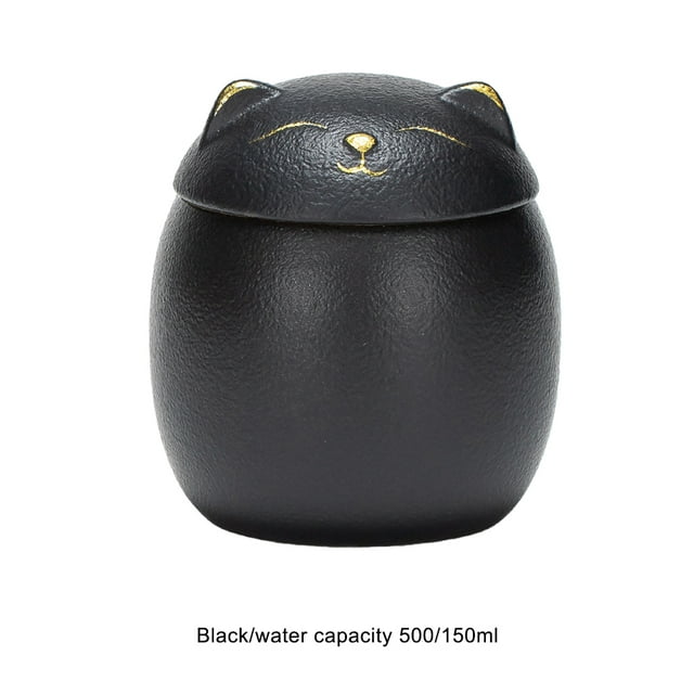 Baohd Chat Amant S Pot de Stockage Mignon Grande Capacité Portable Résistant à l'Humidité Robuste et Durable Céramique Rose 150ml 1Set