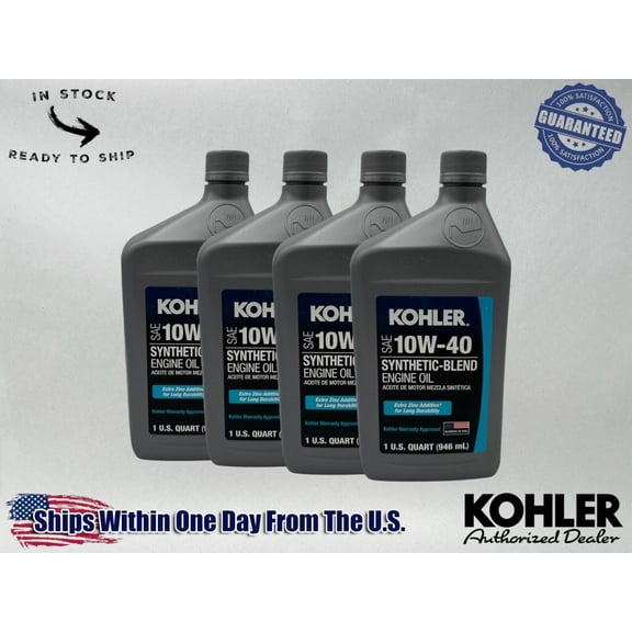 Kohler Genuine OEM SAE 10W-40 Synthetic-Blend Engine Oil 25 357 71-S-4PACK