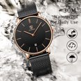 thumbnail image 4 of A ALPS Mens Watches Fashion Quartz Men's Watches Ultra Thin Minimalist Wristwatches with Stainless Steel Strap Gift for Man Father's Day Gifts, 4 of 7