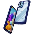 thumbnail image 2 of Feishell Fit for Samsung Galaxy A52 5G Clear Case,Support Wireless Charging,Fall Protection Back PC Transparent TPU Frame Plating Button Lightweight Slim Phone Case,Blue, 2 of 9