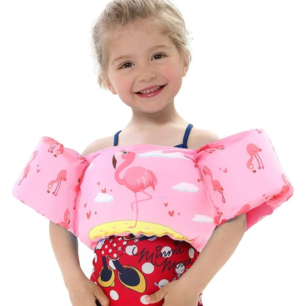 Toddler Swim Vest with Sleeves Cartoon Adjustable Strap Swimming Jacket