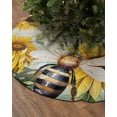 thumbnail image 2 of Sunflower Bee Christmas Tree Skirt 36 Inches Large Christmas Skirt Tree, Vintage Summer Botanical Farmhouse Tree Skirt Christmas Decorations for Fireplace Party Holidays Indoor Outdoor, 2 of 7