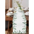thumbnail image 4 of ERUNPONLY Eucalyptus Table Runner - 36 Inch Long Watercolor Green White Botanical Vines Leaf Cotton and Linen Blended Dress Scarves Farmhouse Table Runner for Kitchen Dining, Coffee Table, 13"x36", 4 of 8